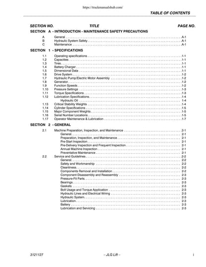 JLG E450A E450AJ M450A M450AJ Boom Lift Service Manual | 1999-2009 - sample page 5