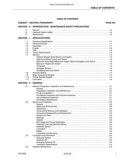 JLG 80SL Scissor Lift Service Manual | 2007-2011 - sample page 5