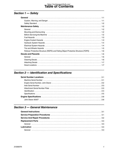 JLG Lull 1044C-54 Series II Telehandler Service Manual | 2005-2009 - sample page 4