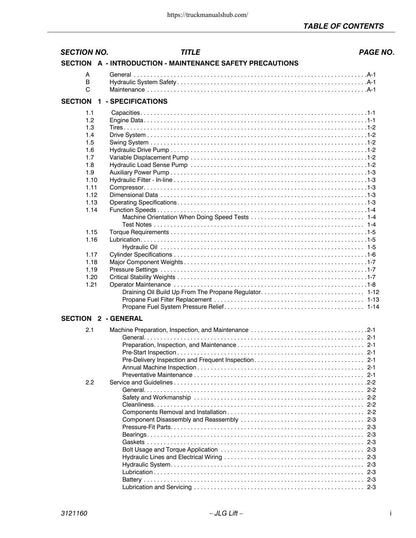 JLG 740A 740AJ Boom Lift Service Manual | 2002-2013 - sample page 4