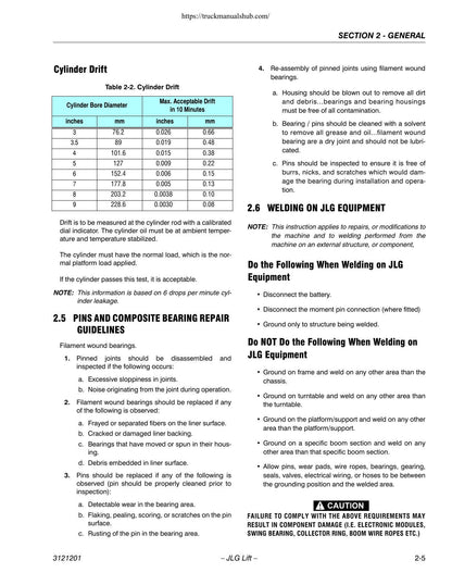 JLG 600A 600AJ Boom Lift Service Manual | 2004-2012 - sample page 3