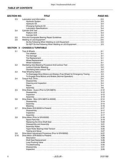 JLG 740A 740AJ Boom Lift Service Manual | 2002-2013 - sample page 5