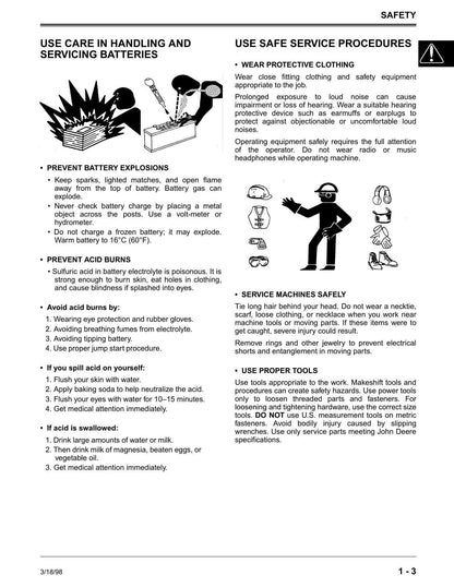 John Deere Sabre 1438 1542 1642 1646 Lawn Tractor Service Manual | 1998-2002 - sample page 8