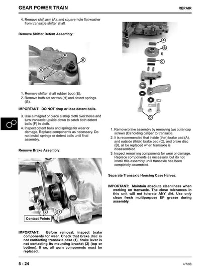 John Deere Sabre 1438 1542 1642 1646 Lawn Tractor Service Manual | 1998-2002 - sample page 5