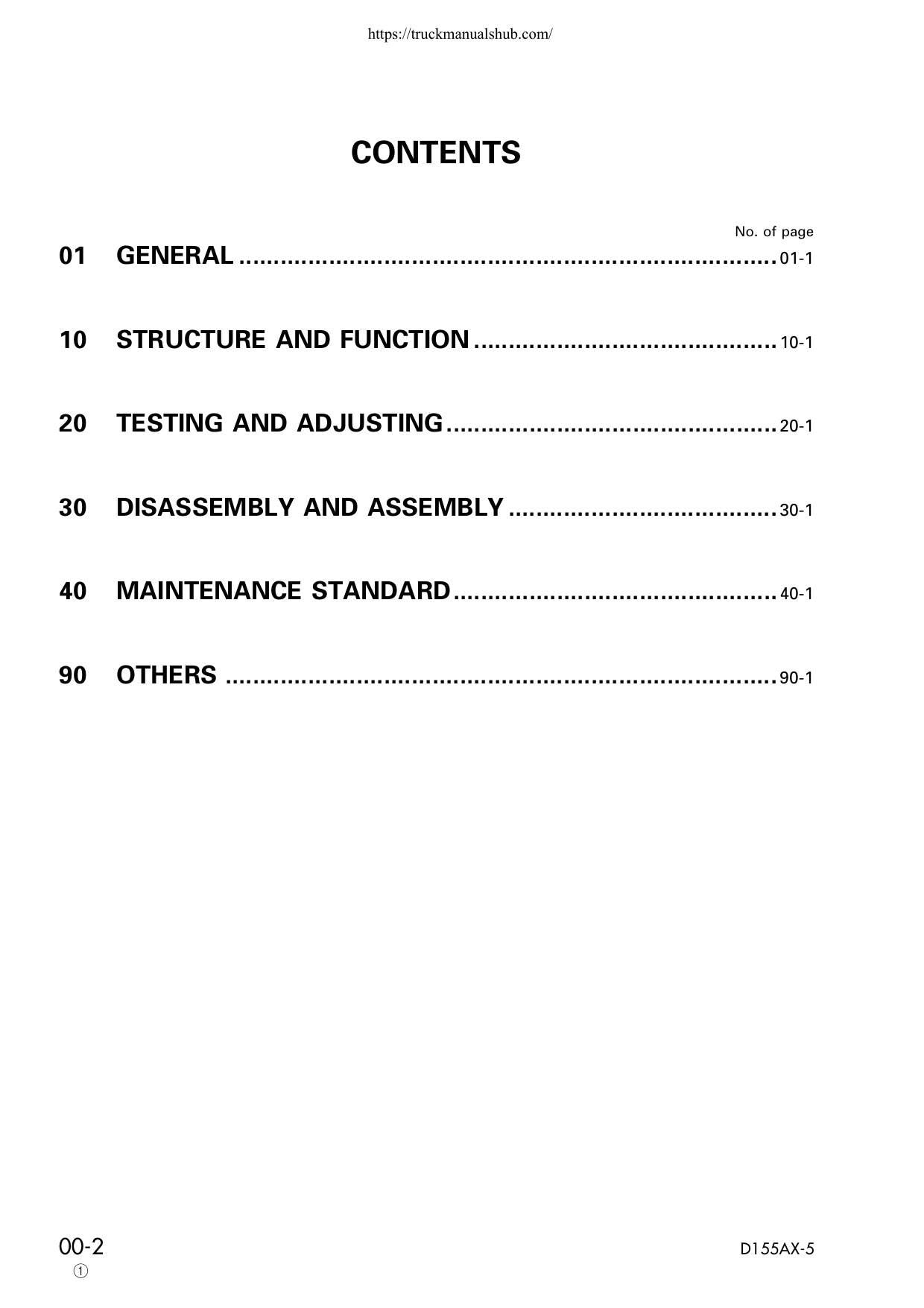 Komatsu D155AX-5 Bulldozer Service Manual | 2001-2005 - sample page 5