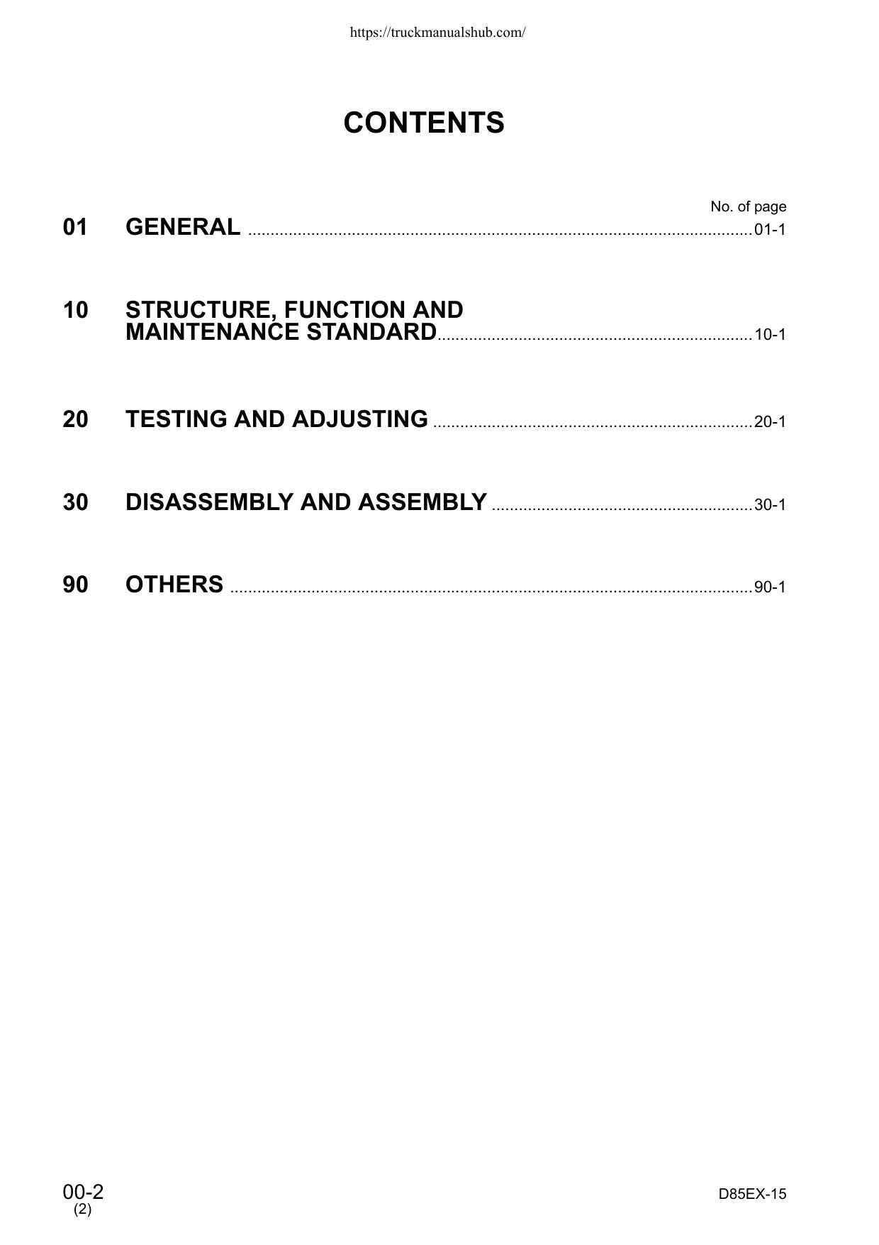 Komatsu D85EX-15 D85PX-15 Dozer Service Manual | 2004-2008 - sample page 6