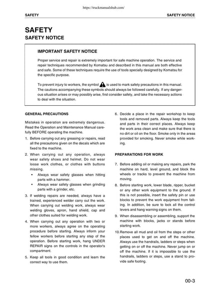 Komatsu D31EX D31PX D37EX D37PX-21 Dozer Service Manual | 2004-2008 - sample page 9