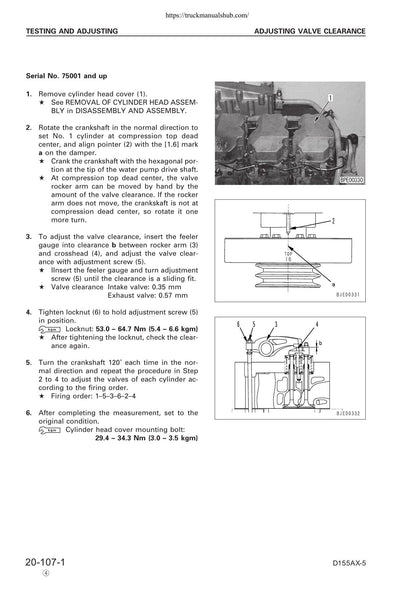 Komatsu D155AX-5 Bulldozer Service Manual | 2001-2005 - sample page 3