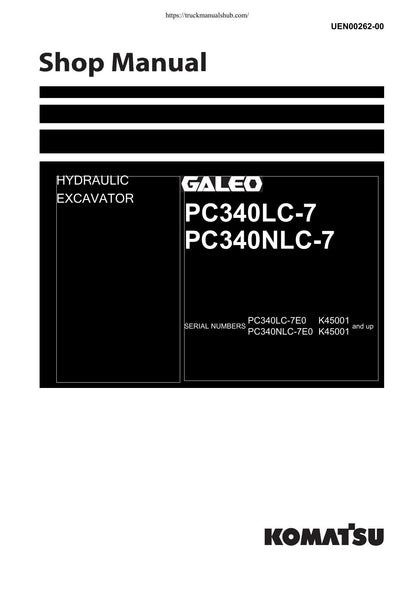 Komatsu Galeo PC340LC-7 PC340NLC-7 Excavator Service Manual | 2006-2010 - sample page 1