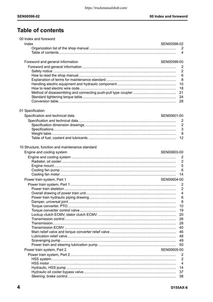 Komatsu Galeo D155AX-6 Bulldozer Service Manual | 2006-2010 - sample page 7