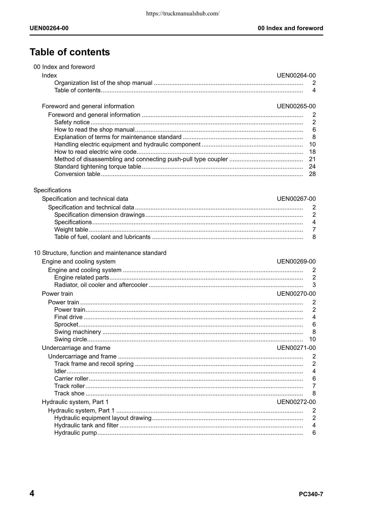 Komatsu Galeo PC340LC-7 PC340NLC-7 Excavator Service Manual | 2006-2010 - sample page 8