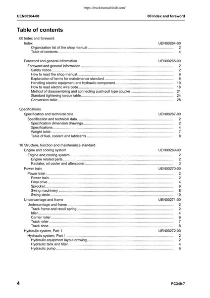 Komatsu Galeo PC340LC-7 PC340NLC-7 Excavator Service Manual | 2006-2010 - sample page 8