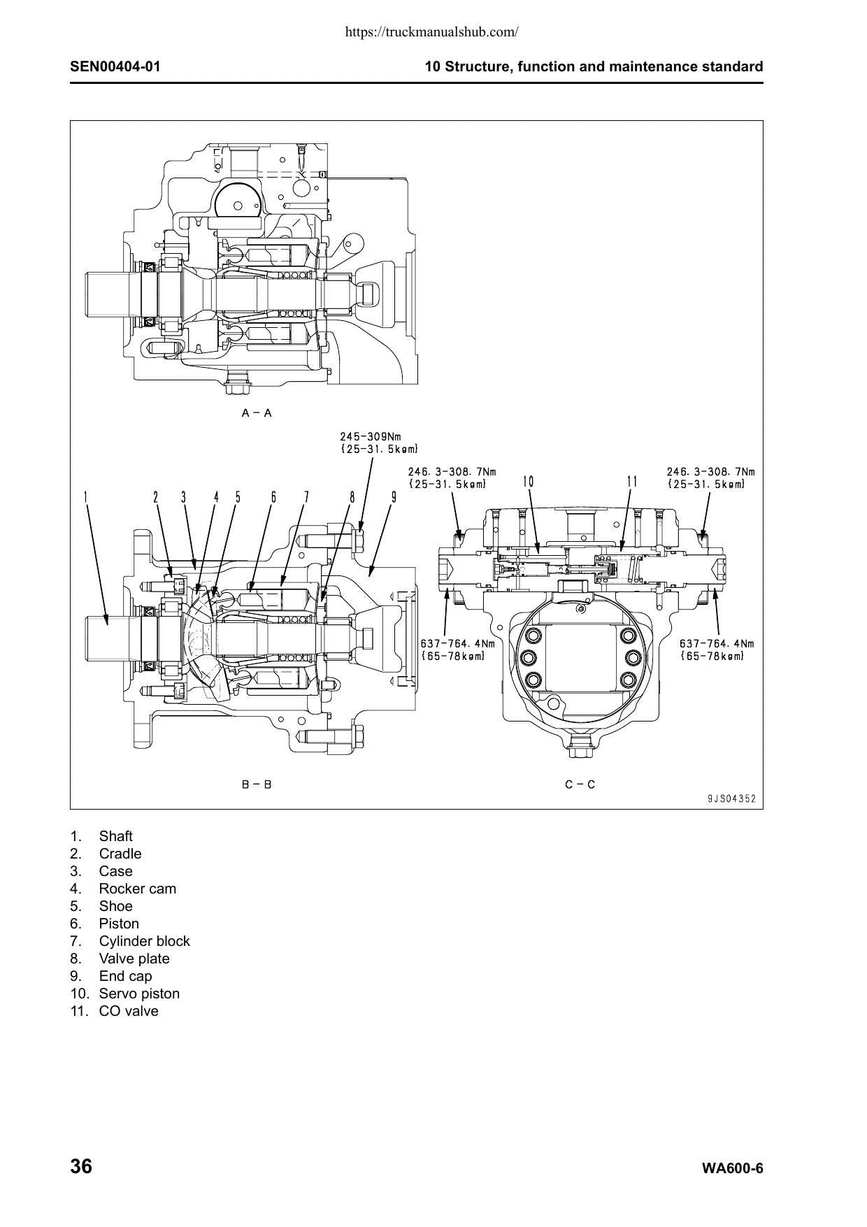Komatsu Galeo WA600-6 Wheel Loader Service Manual | 2006-2010 - sample page 2