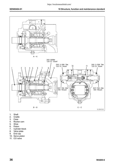 Komatsu Galeo WA600-6 Wheel Loader Service Manual | 2006-2010 - sample page 2