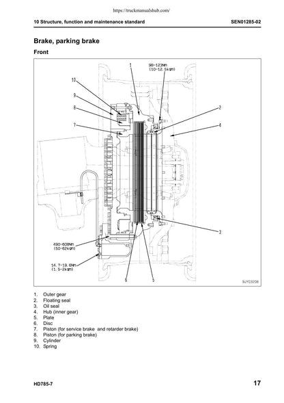 Komatsu HD785-7 Dump Truck Service Manual | 2007-2011 - sample page 3