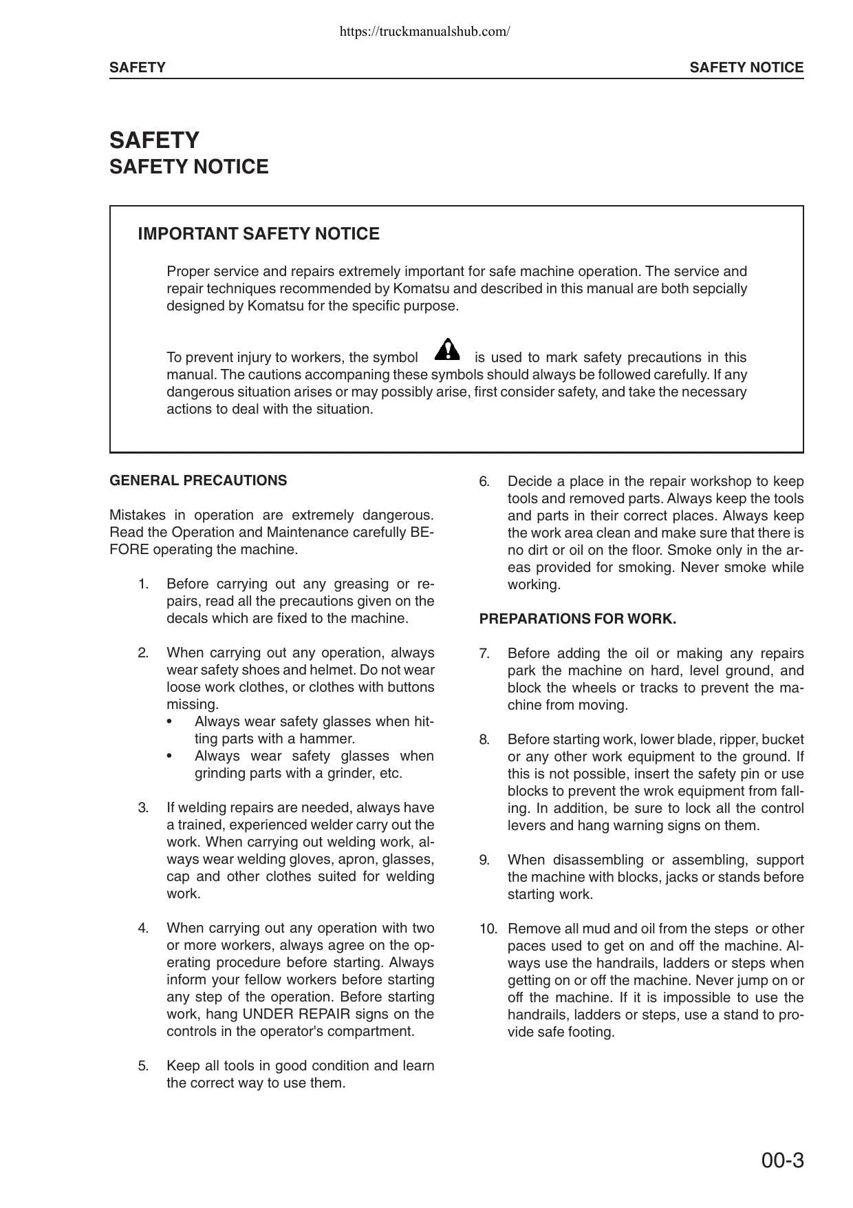 Komatsu PC340 PC340LC PC340NLC-6K Excavator Service Manual - sample page 5