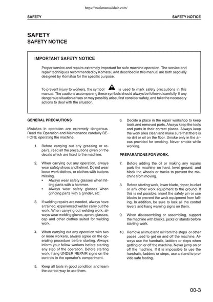 Komatsu PC340 PC340LC PC340NLC-6K Excavator Service Manual - sample page 5