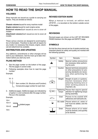 Komatsu PW160-7E0 Wheeled Excavator Service Manual | 2007-2011 - sample page 9