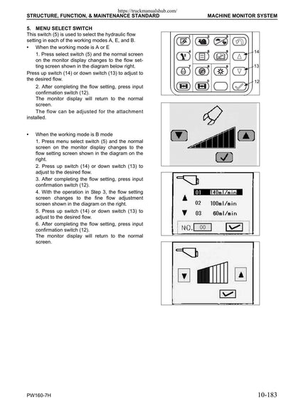 Komatsu PW160-7H Wheeled Excavator Service Manual | 2006-2010 - sample page 3