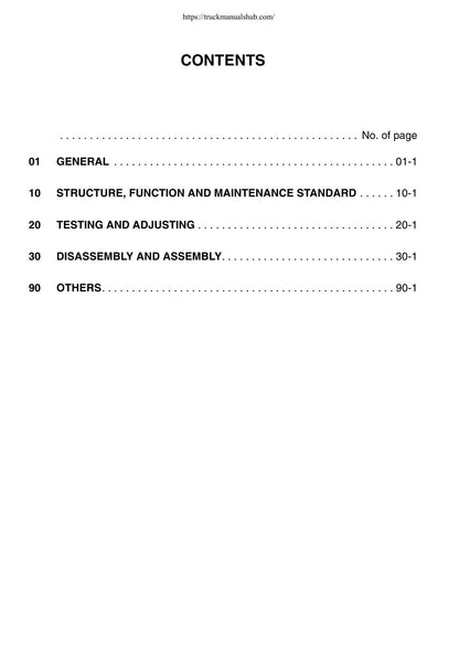 Komatsu PW180-7E0 Wheeled Excavator Service Manual | 2007-2011 - sample page 6