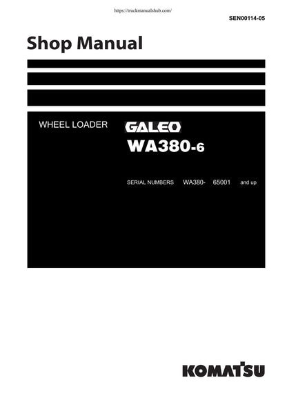 Komatsu WA380-6 Wheel Loader Service Manual | 2008-2012 - sample page 1