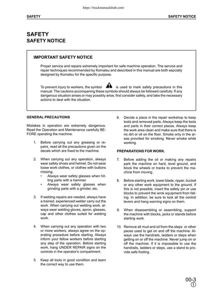 Komatsu PW170ES-6K Wheeled Excavator Service Manual | 2001-2005 - sample page 8