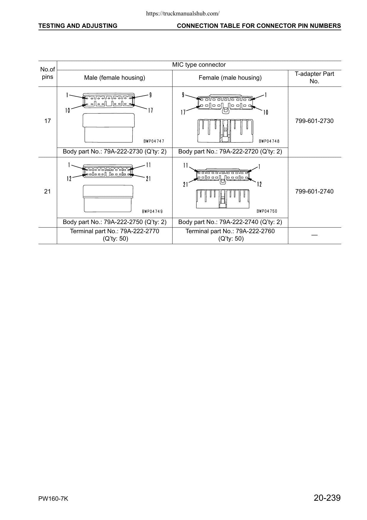 Komatsu PW160-7K Wheeled Excavator Service Manual | 2004-2008 - sample page 4