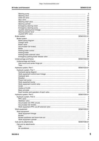 Komatsu WA380-6 Wheel Loader Service Manual | 2008-2012 - sample page 9