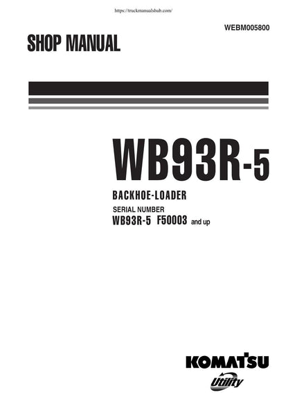 Komatsu WB93R-5 Backhoe Loader Service Manual | 2010-2014 - sample page 1