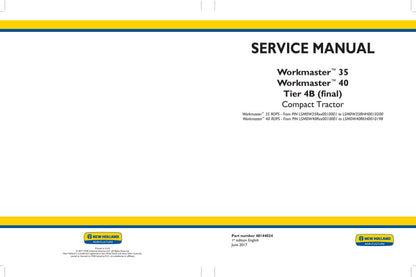 New Holland Workmaster 35 40 Compact Tractor Service Manual | 2017-2021 - sample page 1