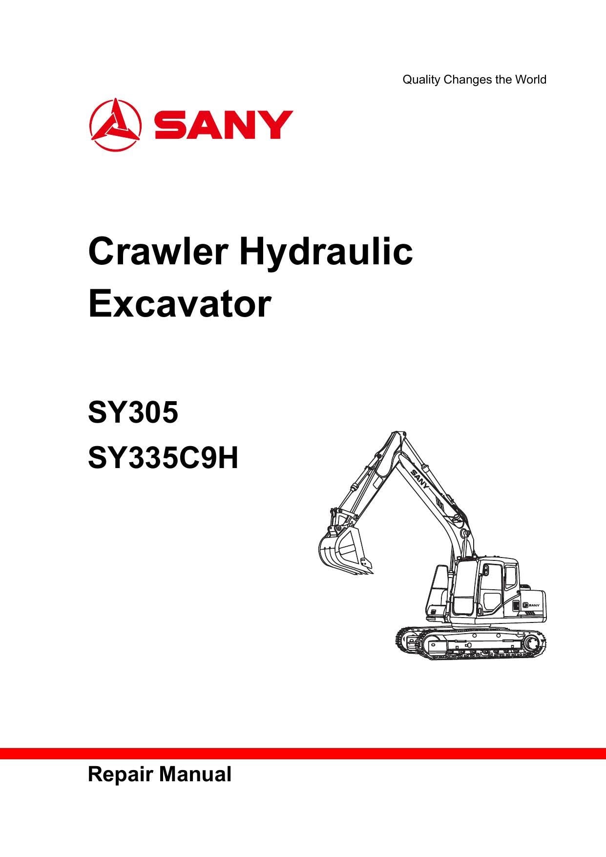 Sany SY305 SY335C9H Crawler Excavator Service Manual | 2019-2023 - sample page 1