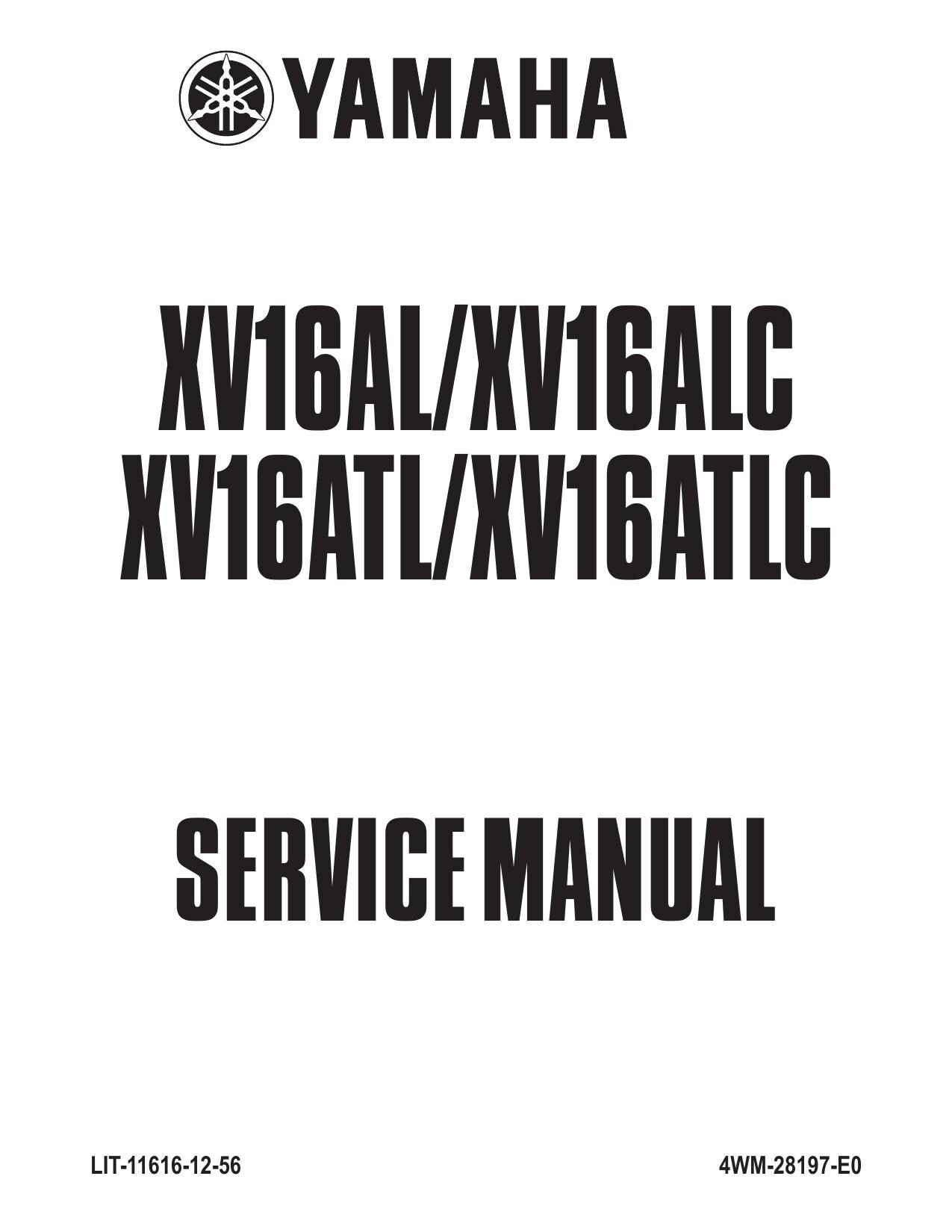 Yamaha XV16AL XV16ALC XV16ATL XV16ATLC Motorcycle Service Manual | 1998-2002 - sample page 1