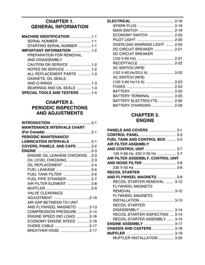 Yamaha EF3000ISE Generator Service Manual | 2002-2006 - sample page 7