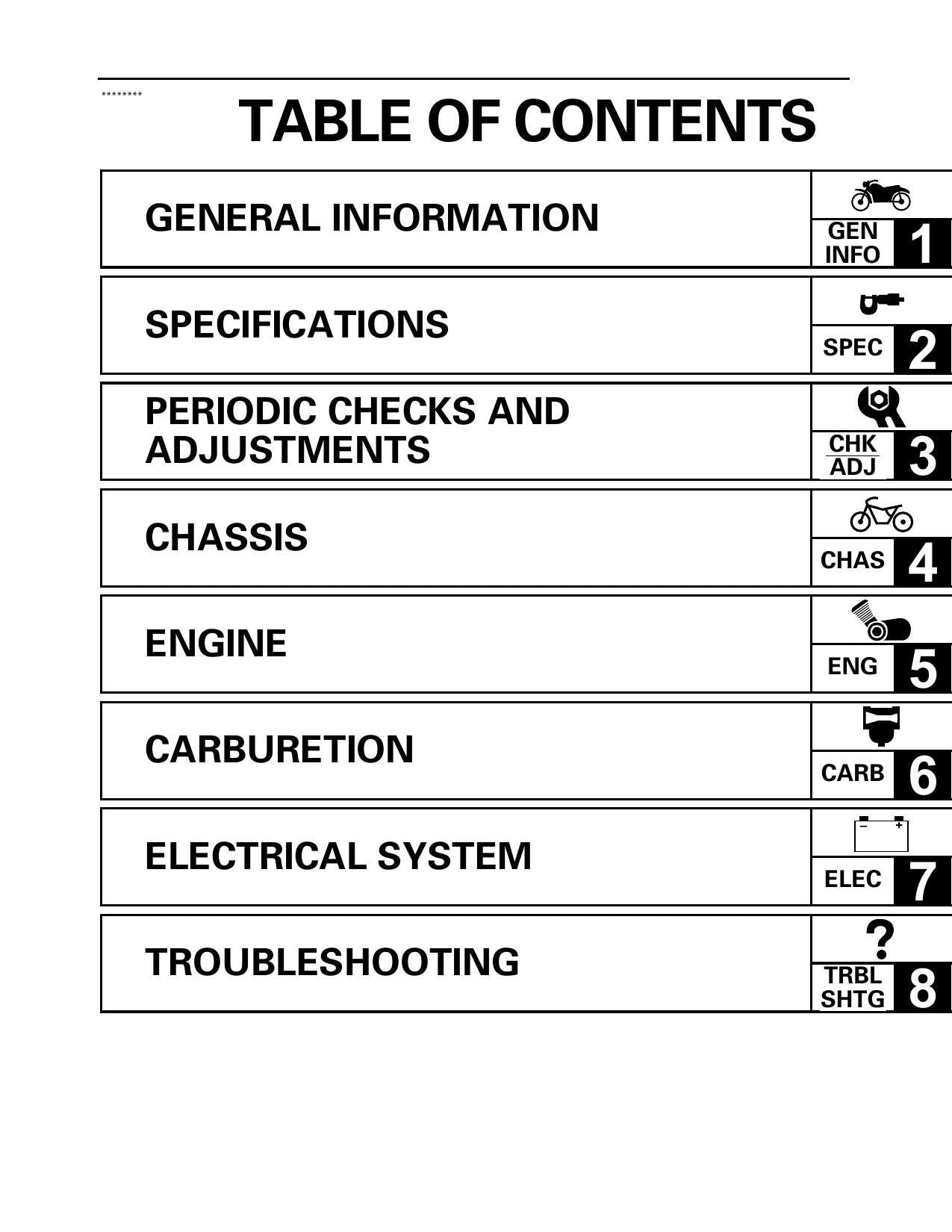 Yamaha XV16AL XV16ALC XV16ATL XV16ATLC Motorcycle Service Manual | 1998-2002 - sample page 9