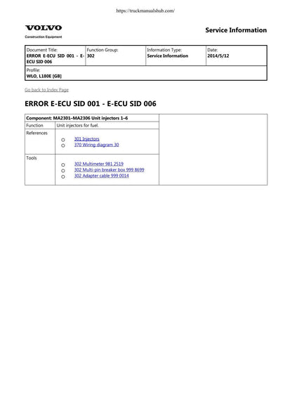 Volvo L180E Wheel Loader Service Manual | 2014-2018 - sample page 9