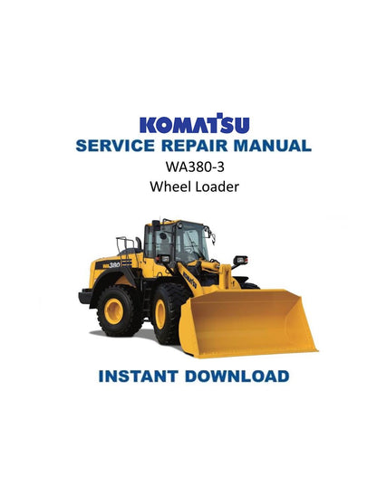 Komatsu WA380-3 Wheel Loader Service Manual | 1996-2000 - Service Manual PDF Instant Download