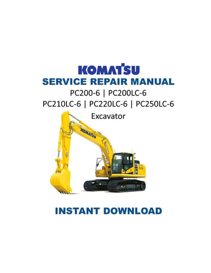 Komatsu PC200 PC210 PC220 PC250 Excavator Service Manual | 1996-2000 - Service Manual PDF Instant Download