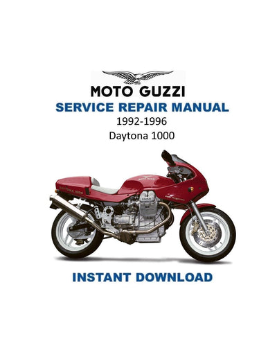 Moto Guzzi Daytona 1000 Motorcycle Service Manual | 1992-1996 - Service Manual PDF Instant Download