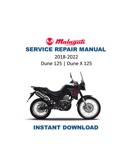 Malaguti Dune 125 Dune X 125 Motorcycle Service Manual | 2018-2022 - Service Manual PDF Instant Download