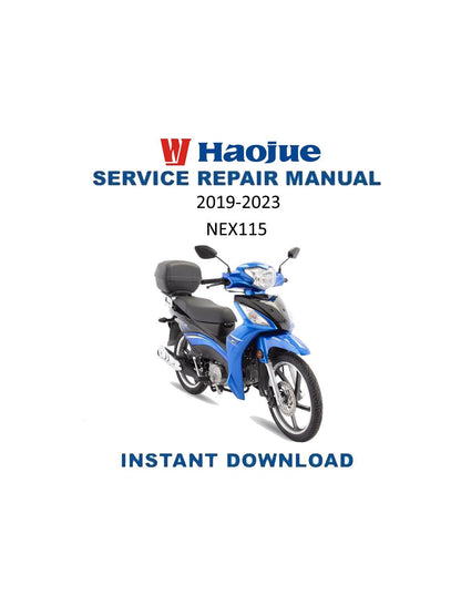 Haojue NEX115 Motorcycle Service Manual | 2019-2023 - Service Manual PDF Instant Download