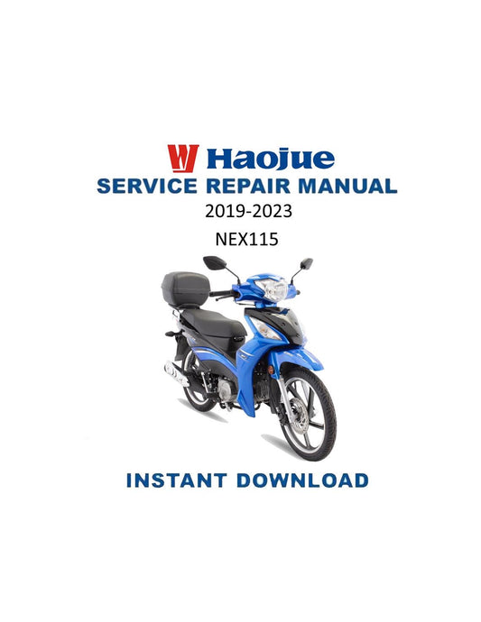 Haojue NEX115 Motorcycle Service Manual | 2019-2023 - Service Manual PDF Instant Download
