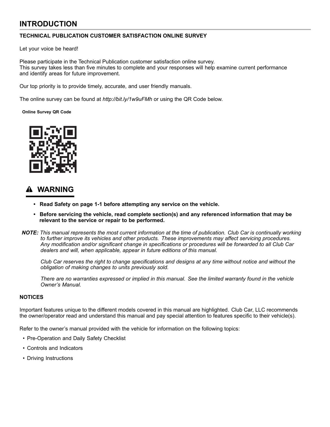Club Car Precedent Villager 2 4 Golf Cart Service Manual | 2019-2023 - sample page 6