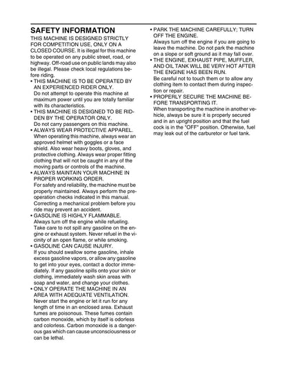Yamaha YZ125 Motorcycle Service Manual | 2019-2023 - sample page 6