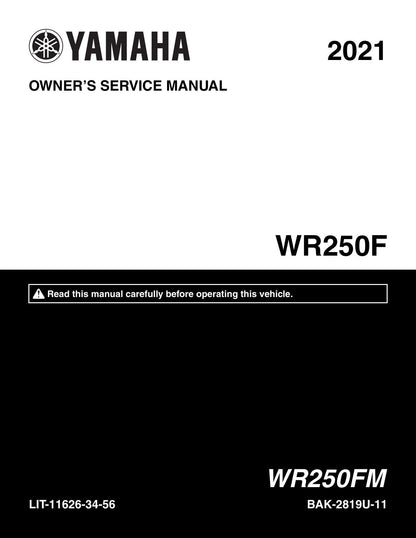 Yamaha WR250F Motorcycle Service Manual | 2021-2025 - sample page 1