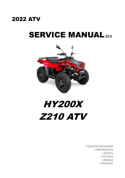 Linhai HY200X Z210 ATV Service Manual | 2022-2026 - Service Manual PDF Instant Download