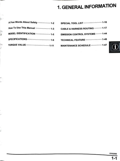 Honda Grom 125 Motorcycle Service Manual | 2022-2026 - sample page 6