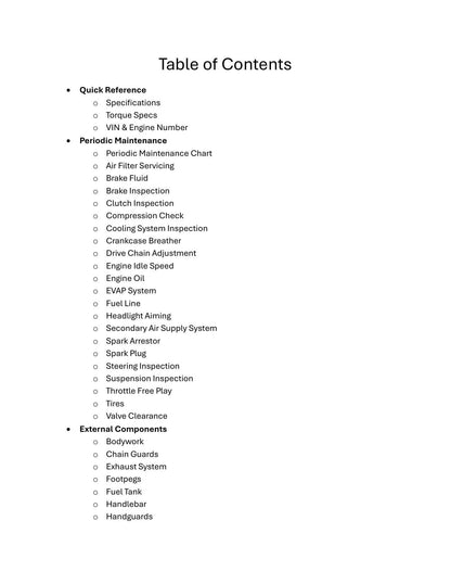 Honda CRF300L Rally Motorcycle Service Manual | 2021-2024 - sample page 6
