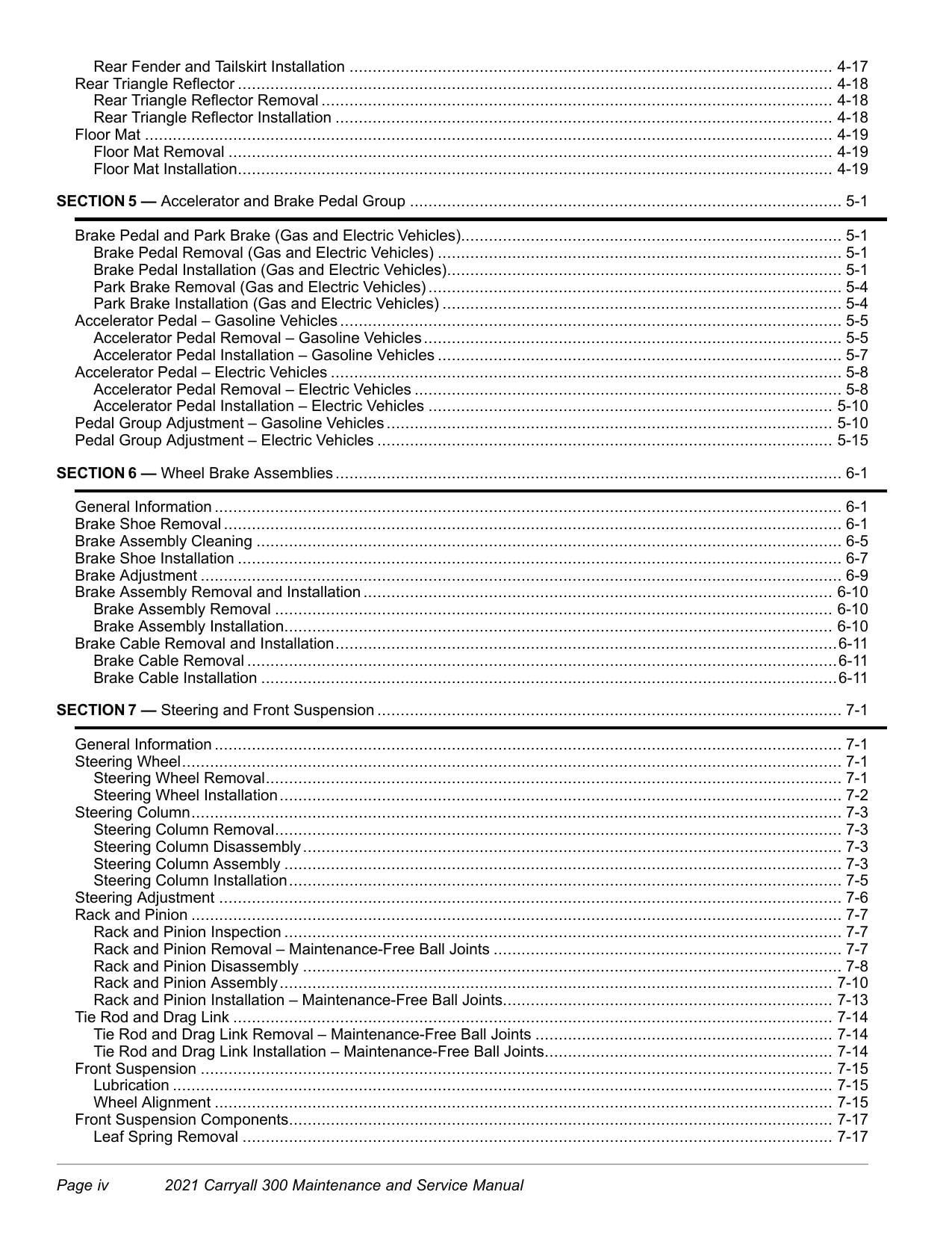 Club Car Carryall 300 Golf Cart Service Manual | 2021-2025 - sample page 7