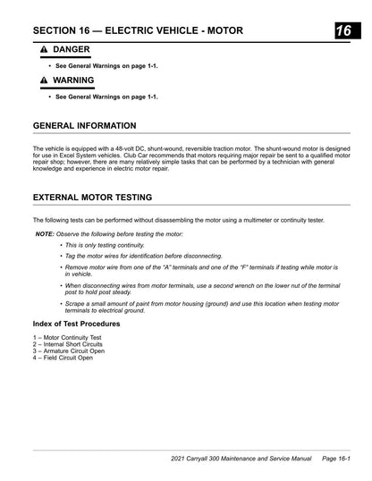 Club Car Carryall 300 Golf Cart Service Manual | 2021-2025 - sample page 9