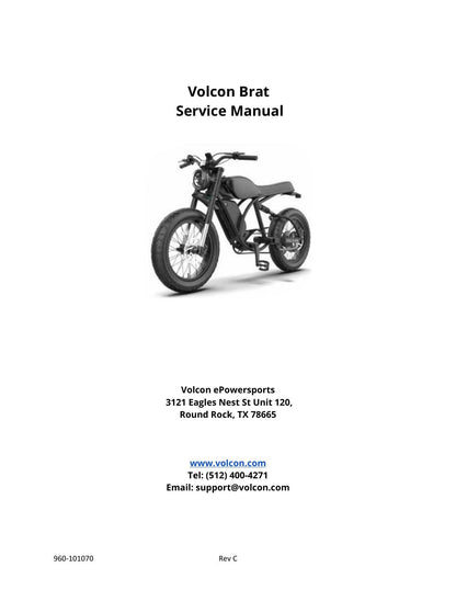 Volcon Brat E-Bike Electric Motorcycle Service Manual | 2023-2026 - sample page 1